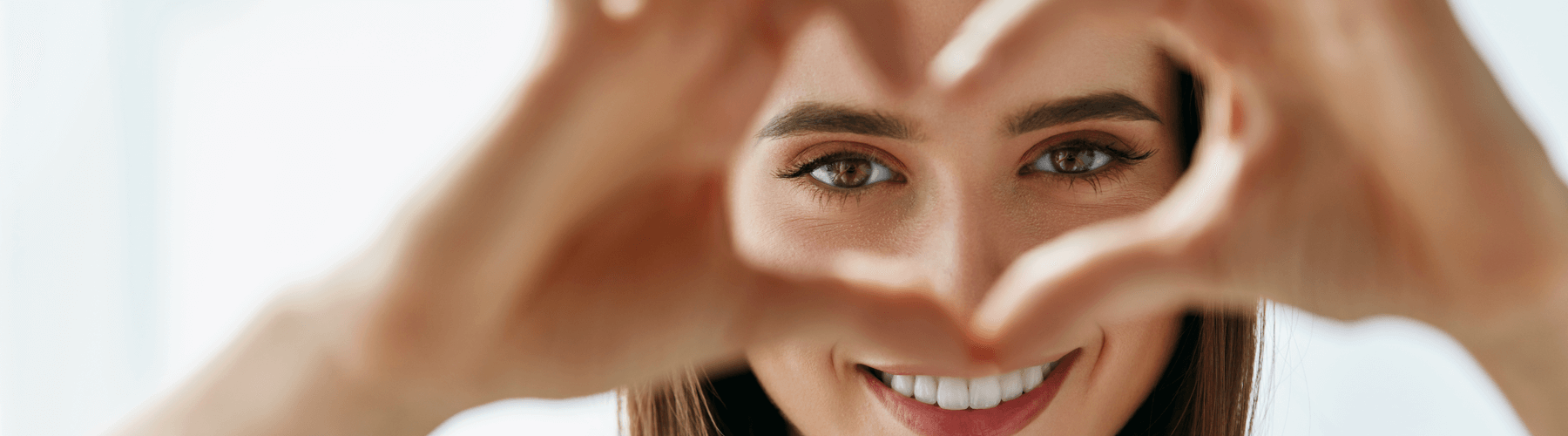 A woman practicing eye health. 